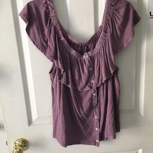 Off the shoulder AE shirt. Been worn once